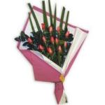 Envio de ramos con rosas rosadas estilo minimalista a domicilio.