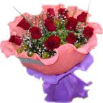 Ramo de 12 rosas para dia de los enamorados dia de san valentin.
