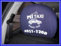 Fundas y cabezales con publicidad para taxis en venta.
